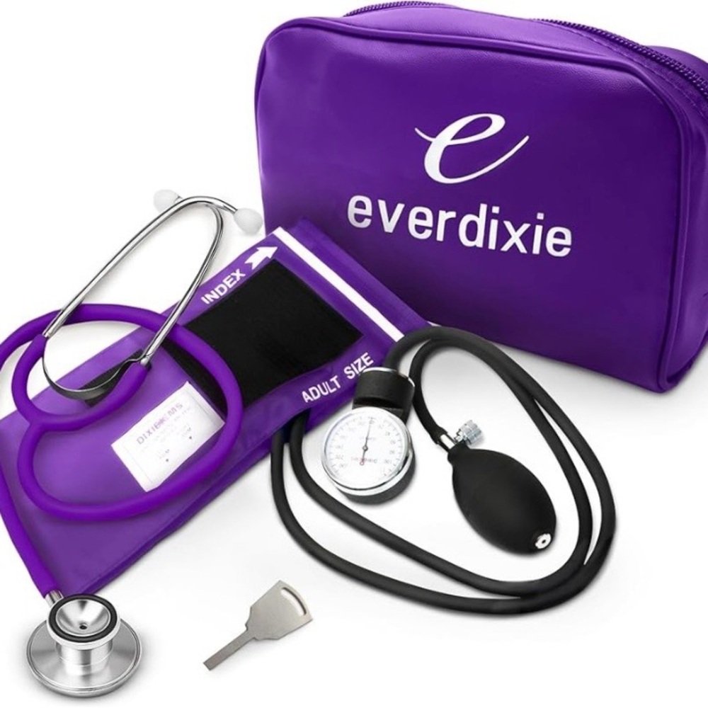 Purple Stethoscope and Blood Pressure Kit